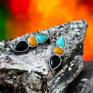 Womens brand-new earrings Indie style hanging tier sterling silver sensitive ear